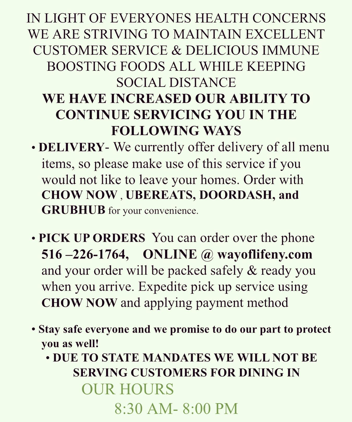 Way Of Life Healthy Cafe 565 Jericho Turnpike, Syosset