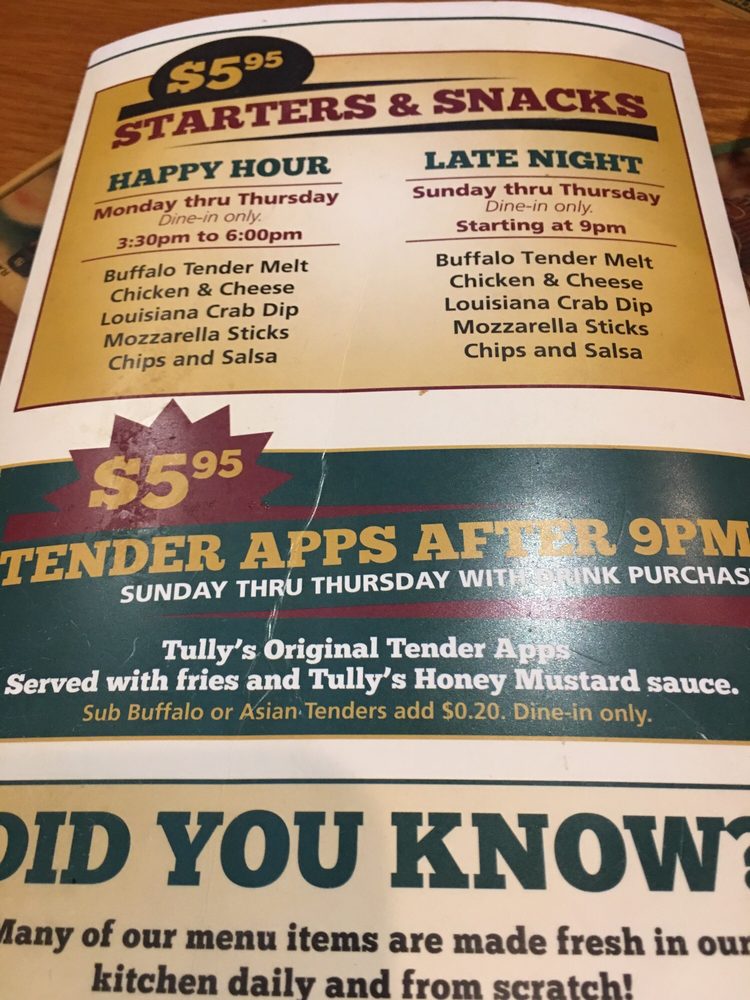 Tully's Good Times Fairmount 3355 W Genesee St, Syracuse