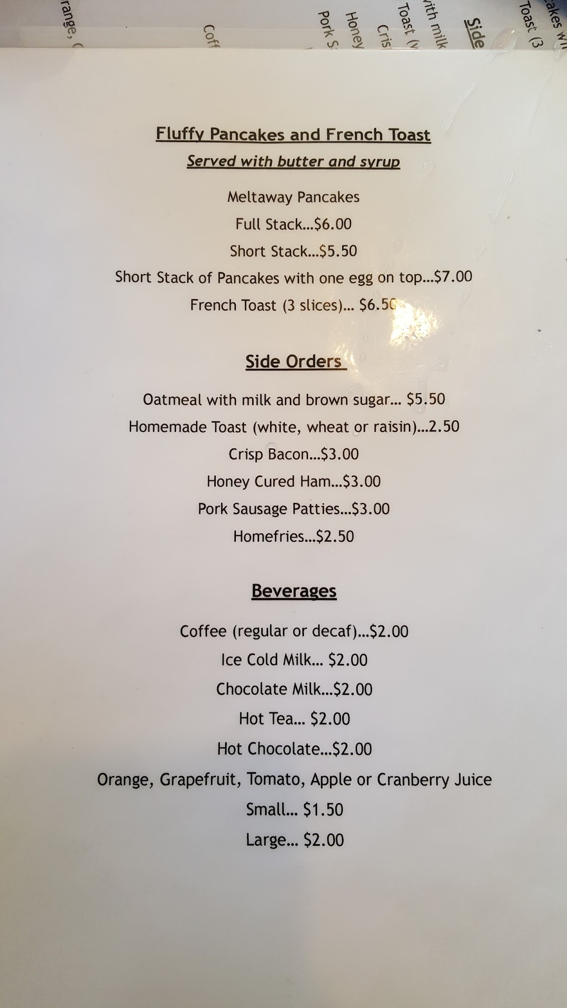 Fisher's Station Menu