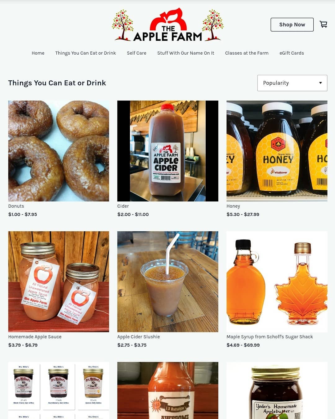 The Orchard of Victor Menu