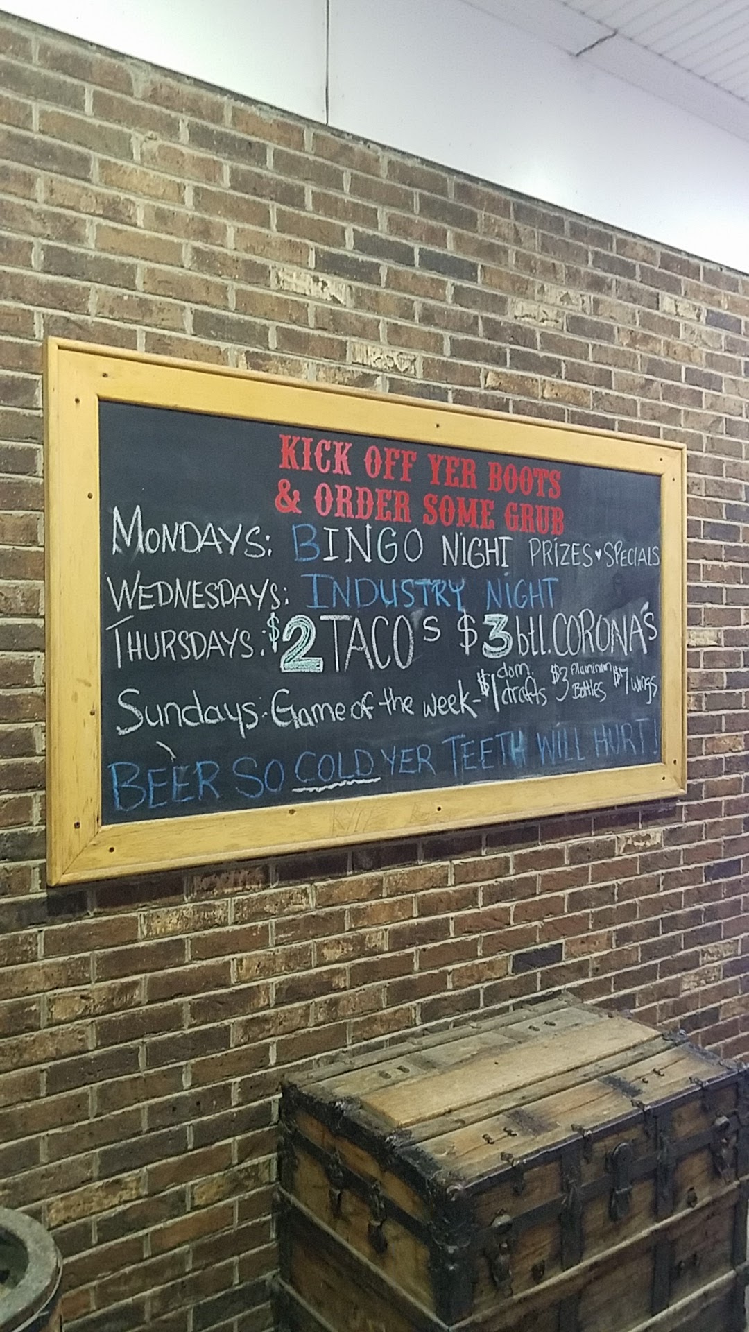 Whiskey Jack’s Saloon Menu