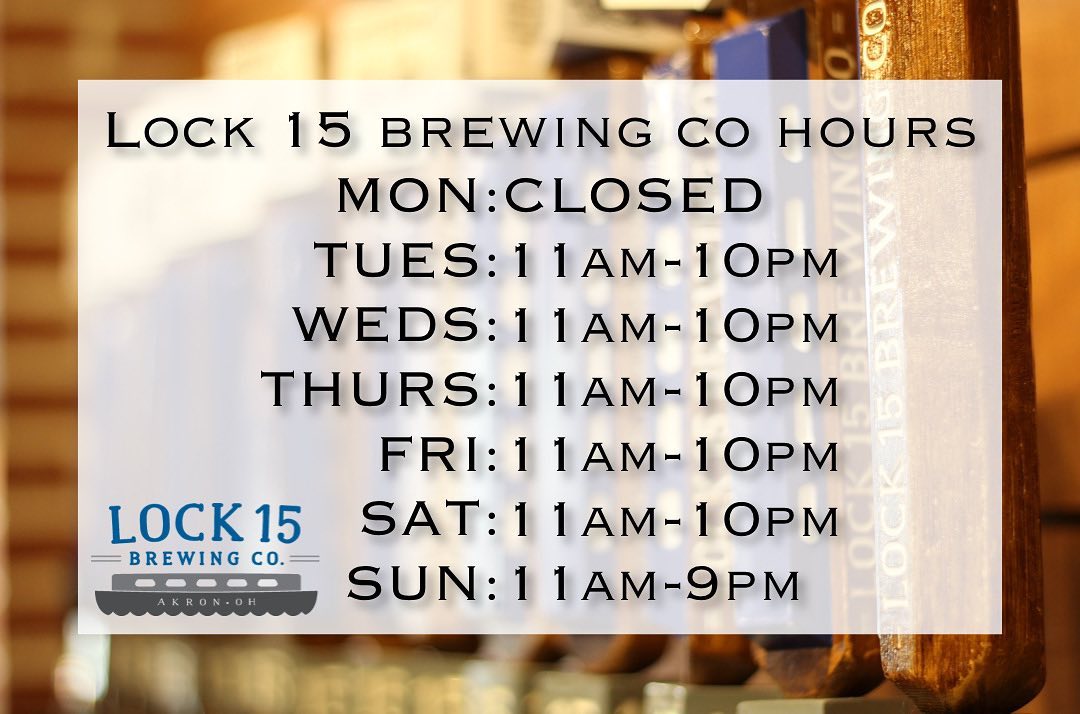Lock 15 Brewing Company 21 West North Street Suite TL 1, Akron