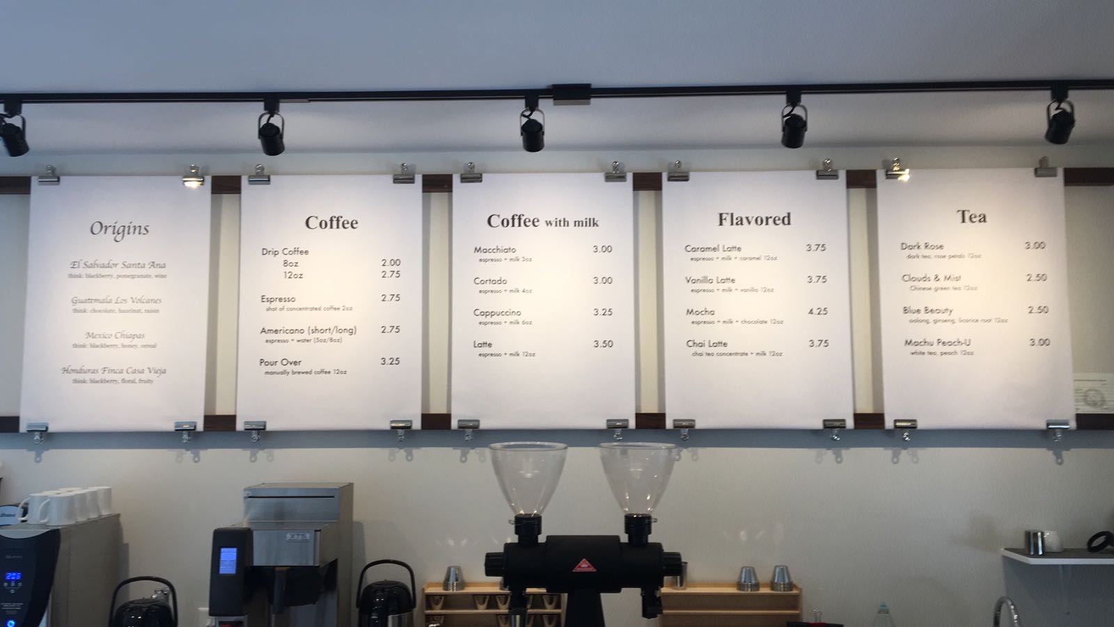 Esso Coffee Menu