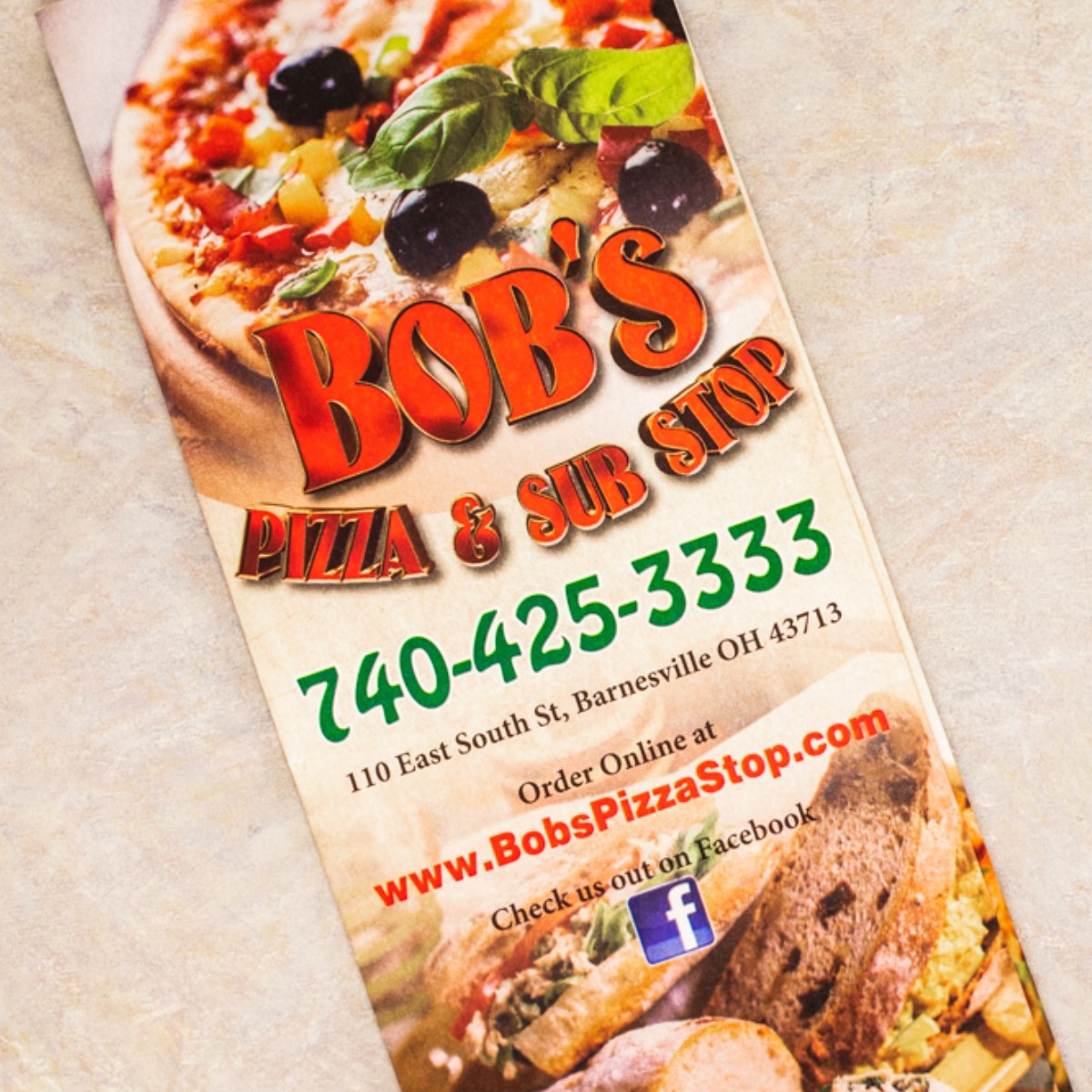 Bob's Drive Thru Menu