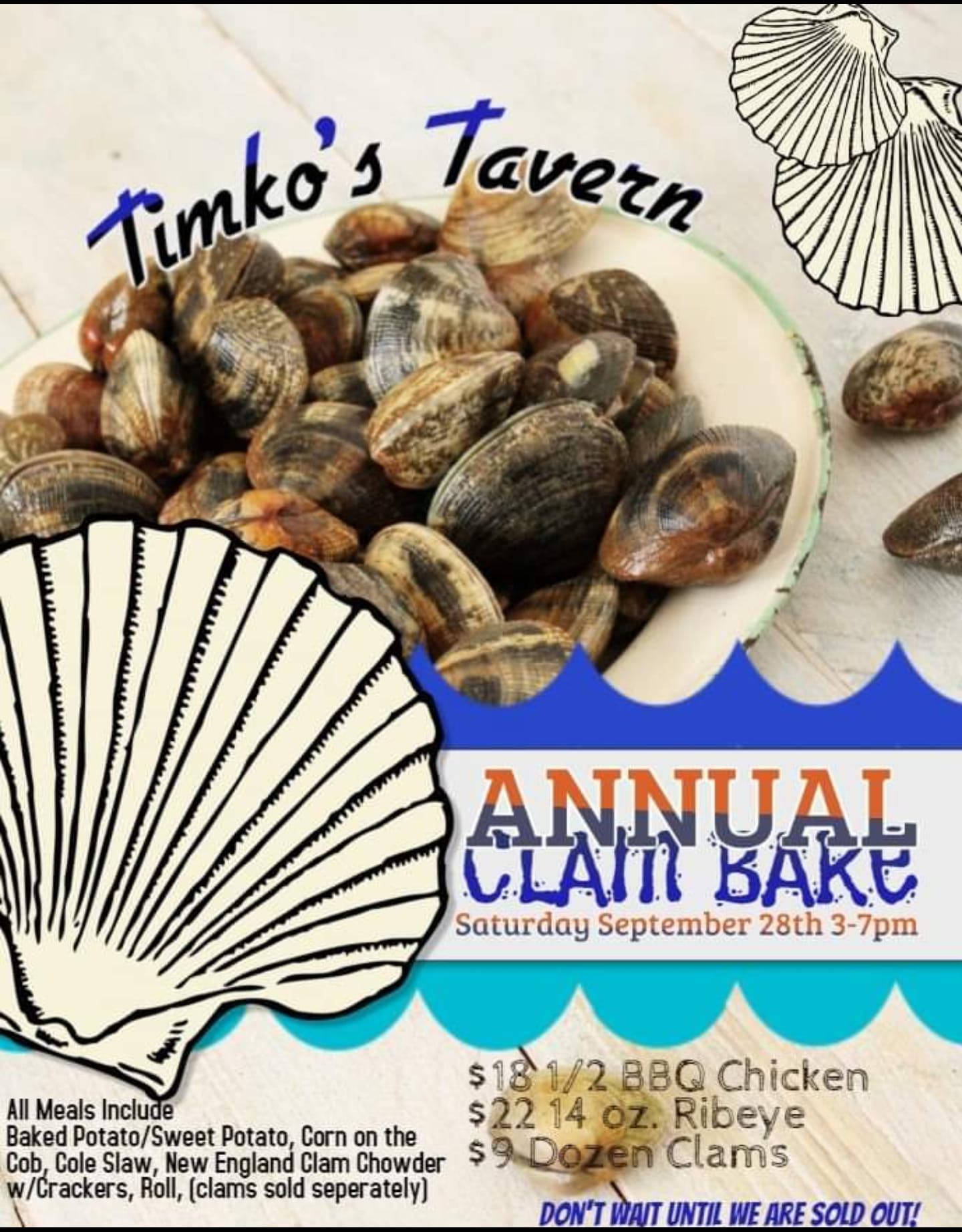 Timkos Tavern Menu
