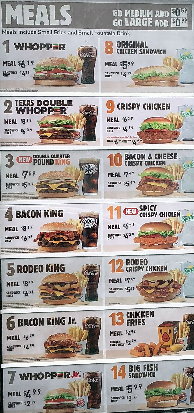 Burger King Menu
