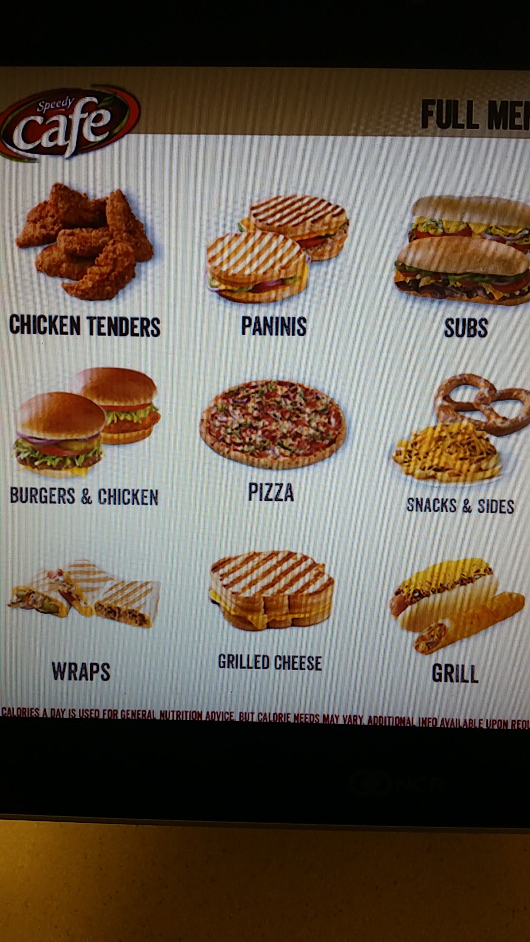 Speedway Menu