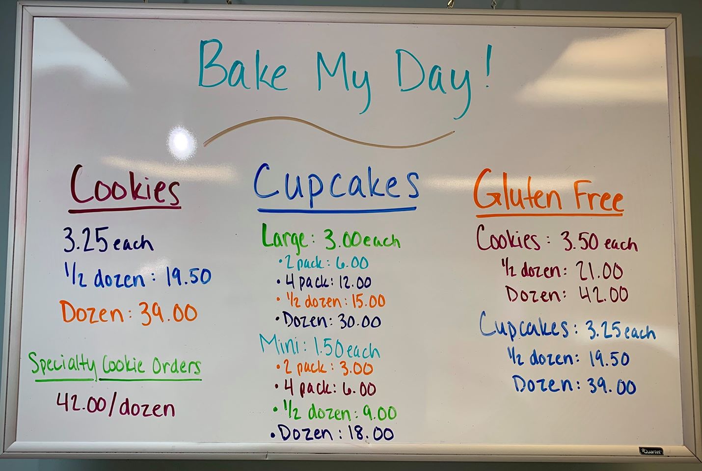 BAKE MY DAY Menu