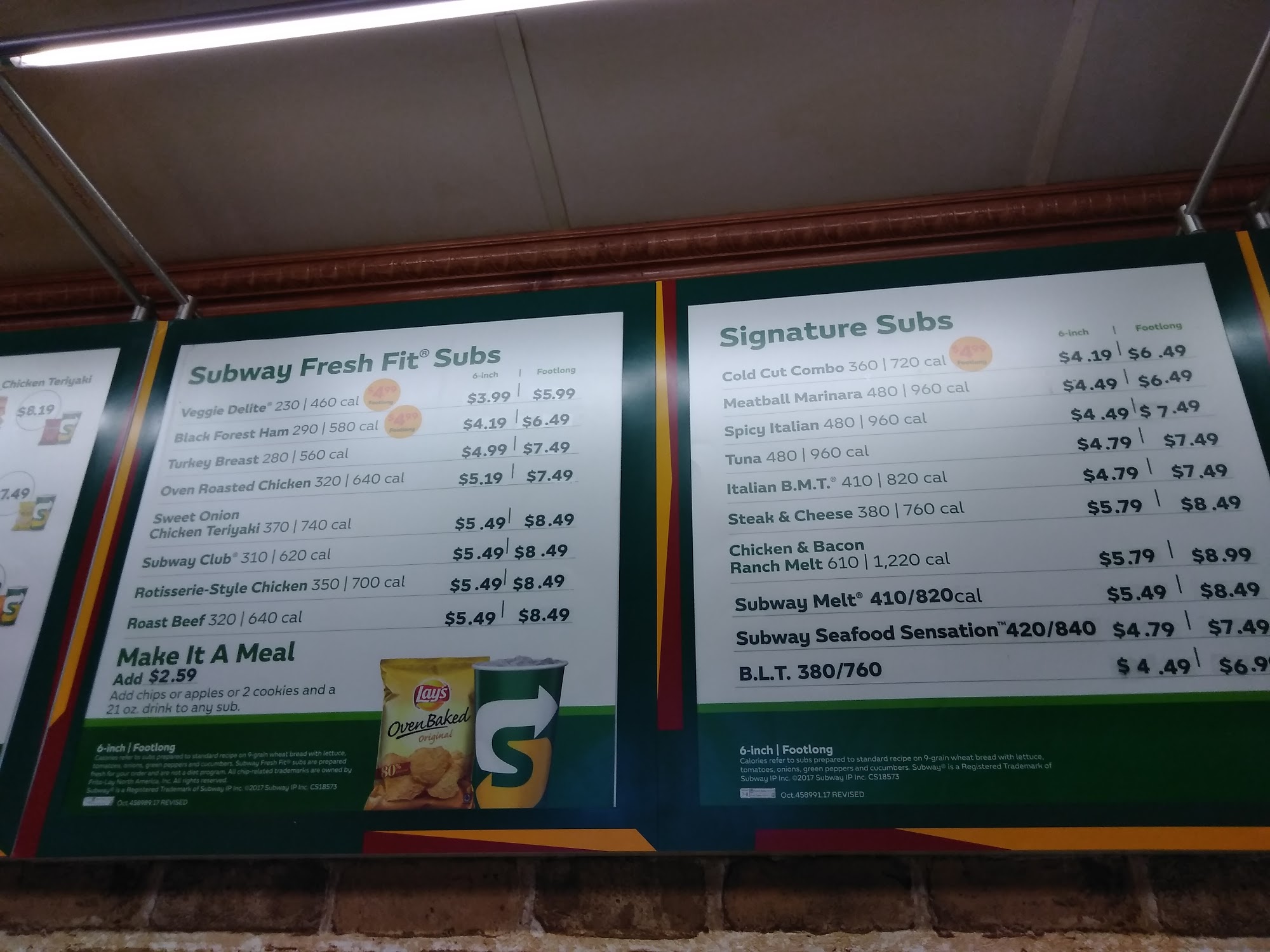 Subway Menu