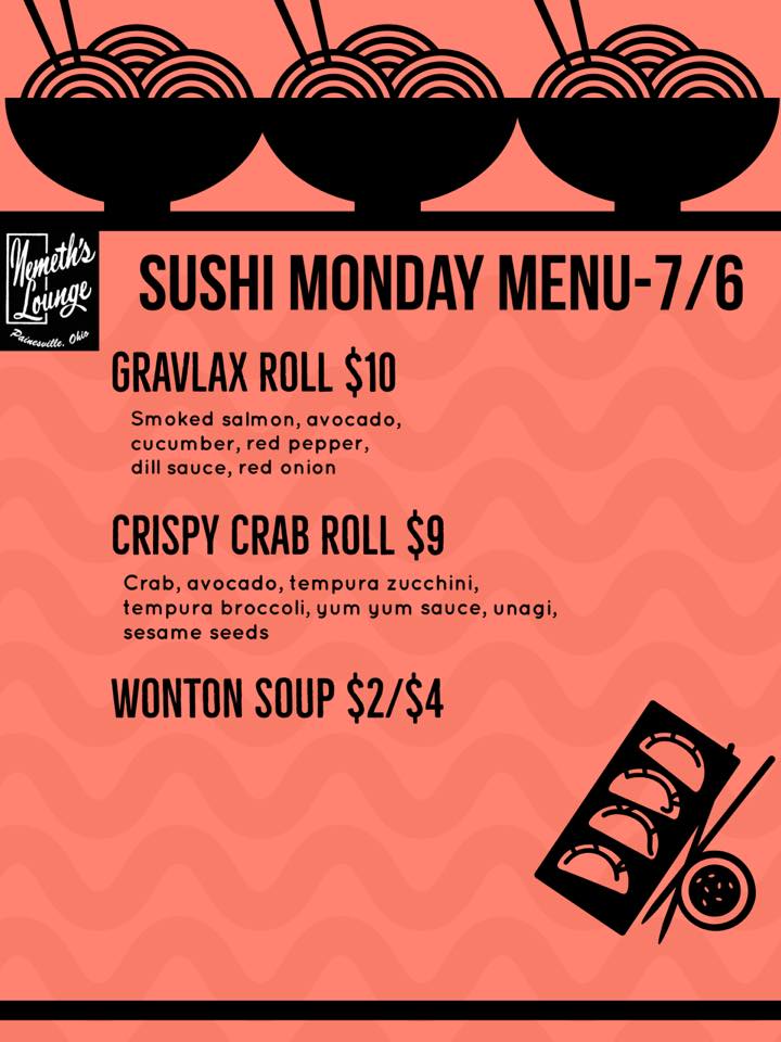 Nemeth's Lounge Menu