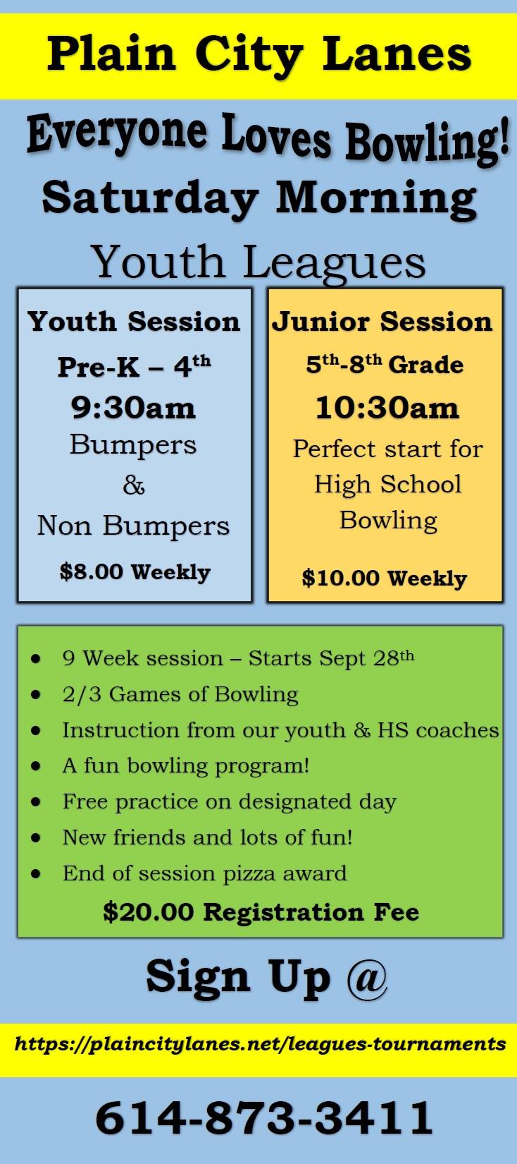 Plain City Lanes & Pizza Menu