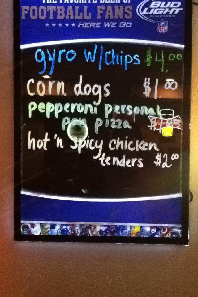 Elm Road Tavern Menu