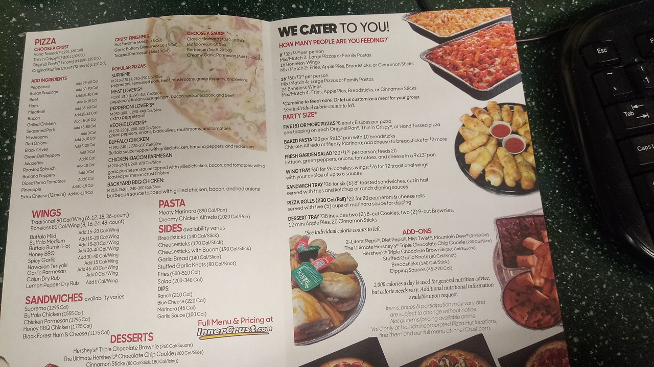Pizza Hut Menu