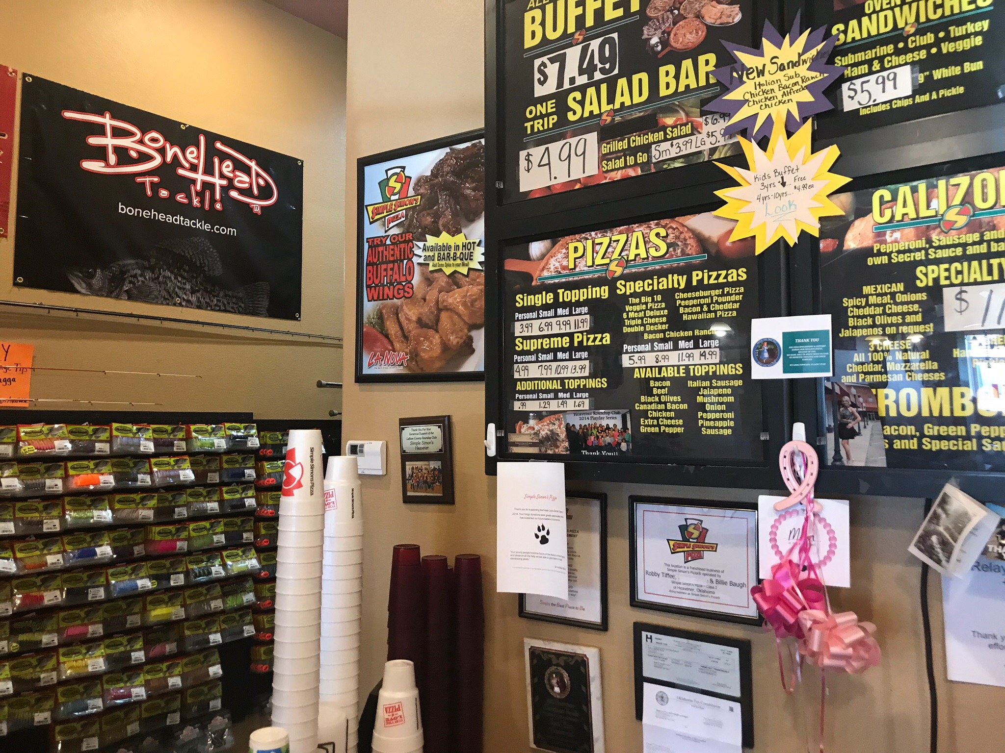 Simple Simon's Pizza Menu