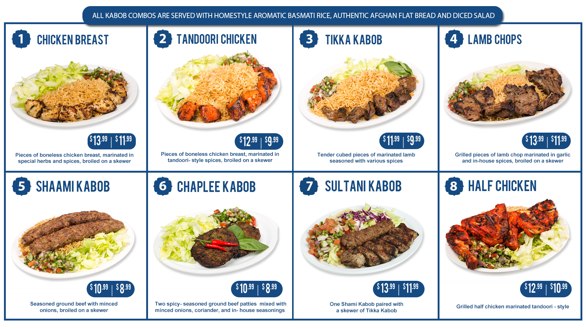 Little Kabul Kabob Menu