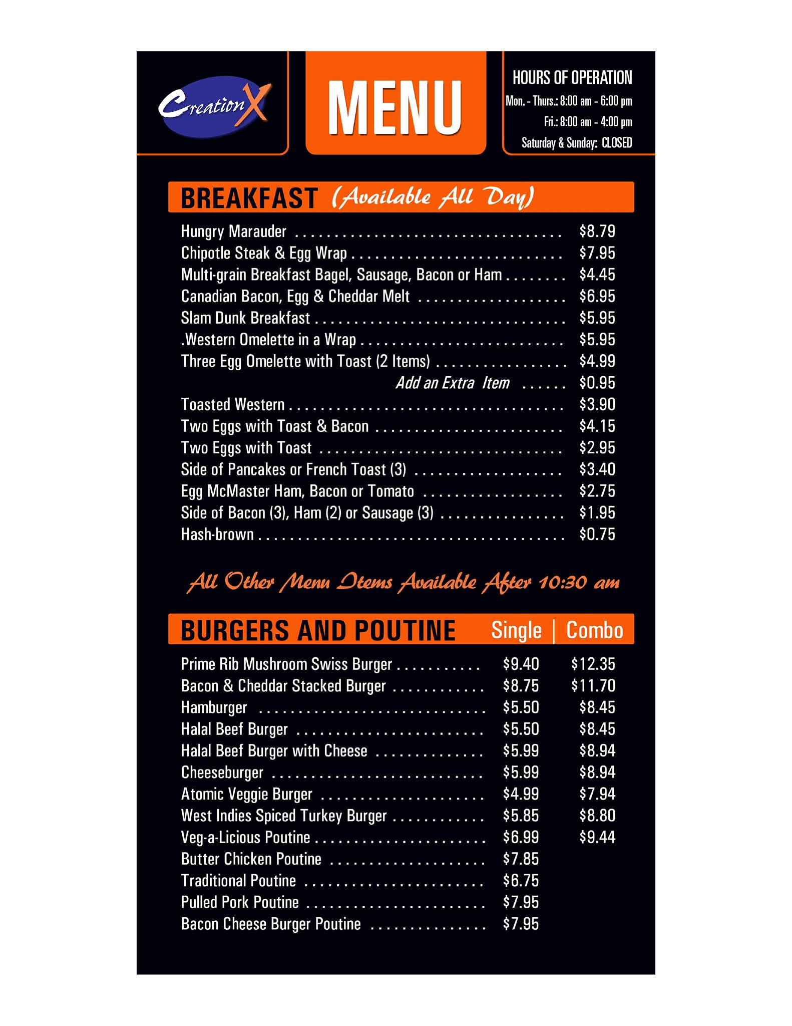 La Piazza Menu