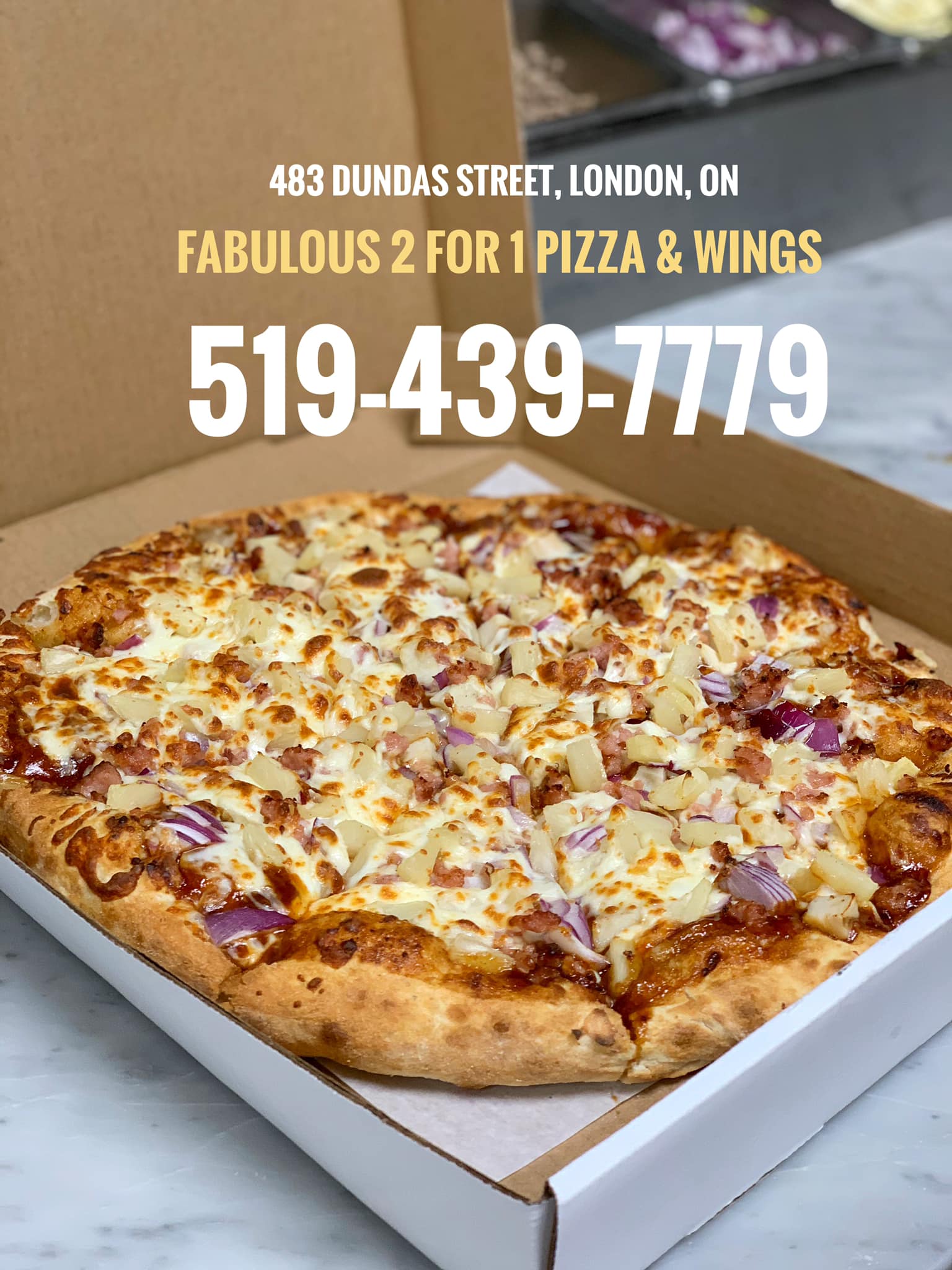 Fabulous 2 for 1 Pizza & Wings 483 Dundas St, London