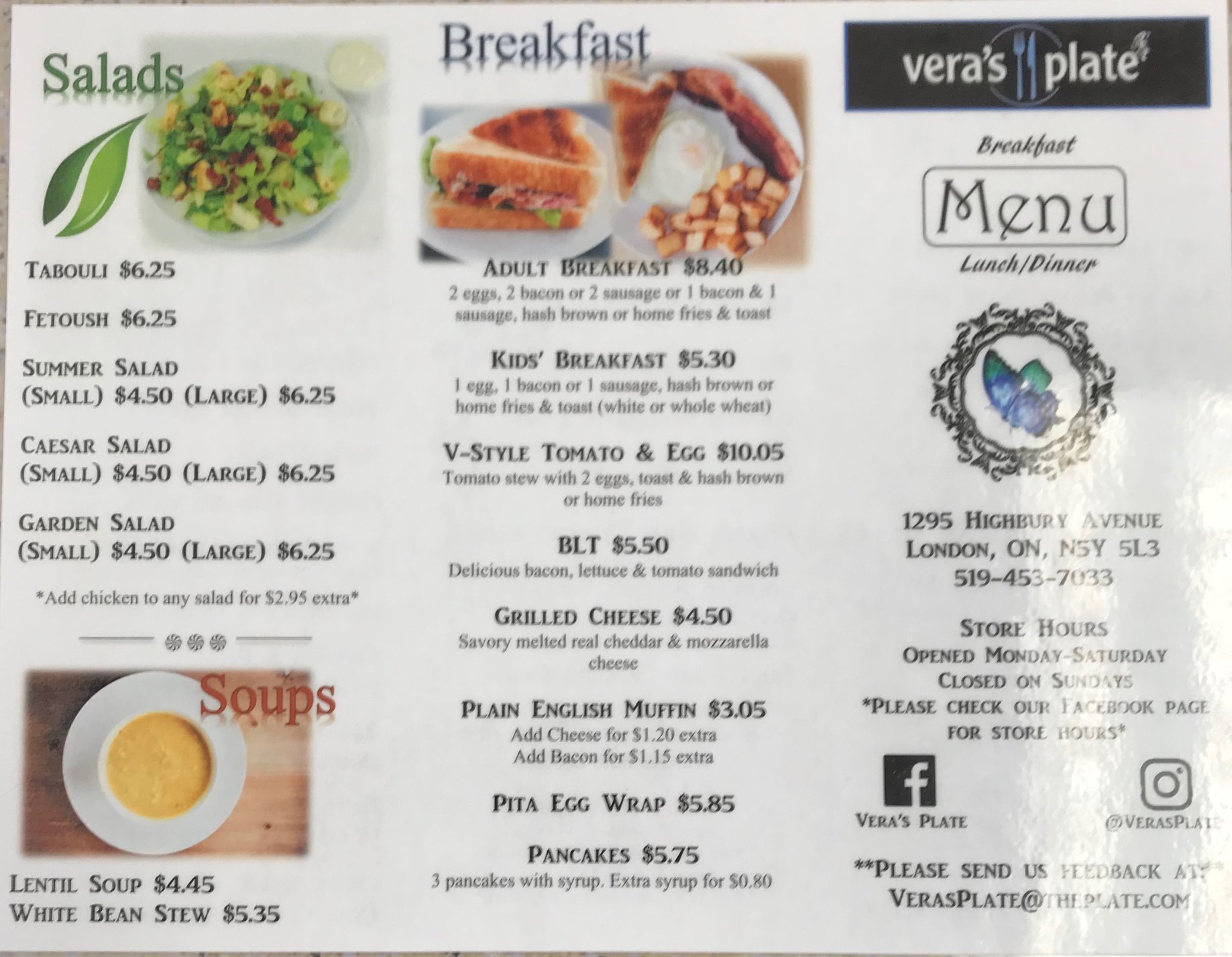 Vera's Plate 1295 Highbury Ave N, London