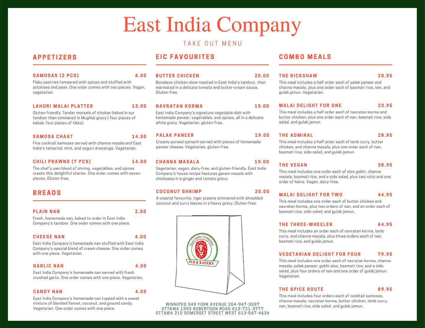 East India Company Pub & Eatery 210 Somerset St W, Ottawa