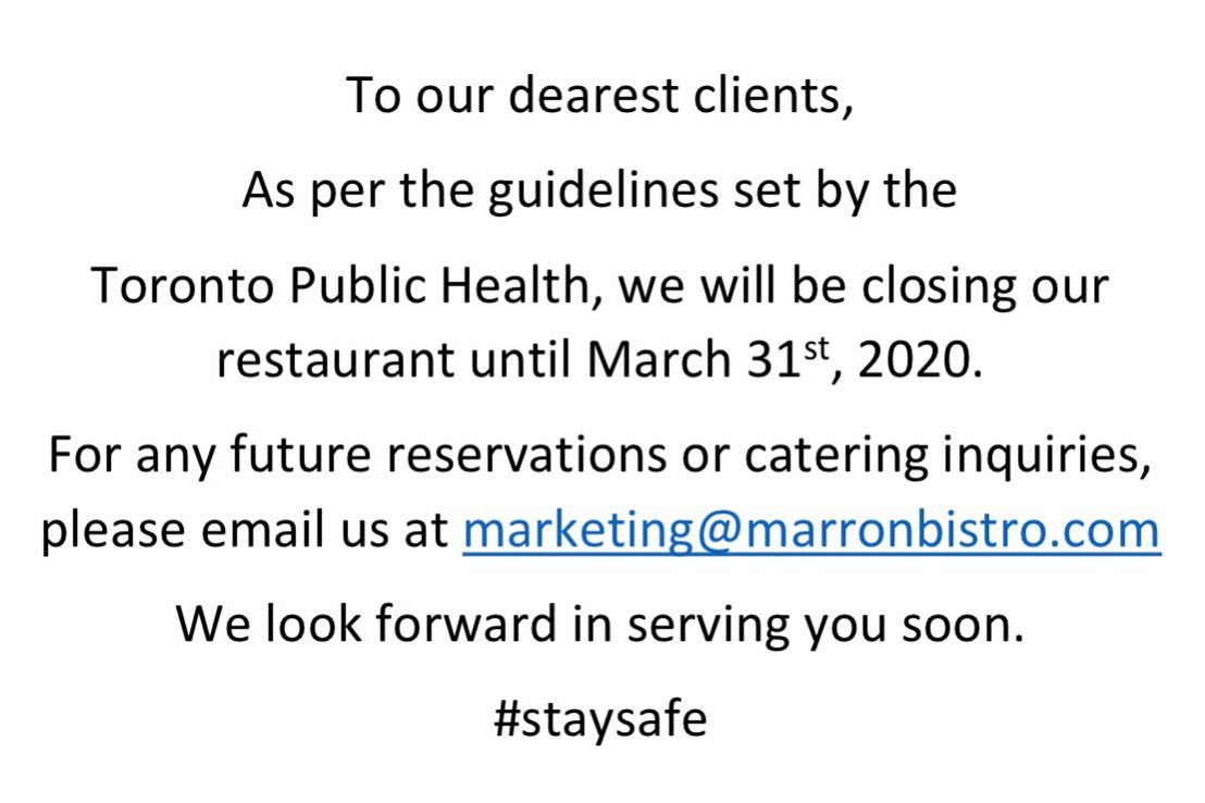 Marron Bistro 948 Eglinton Ave W, Toronto