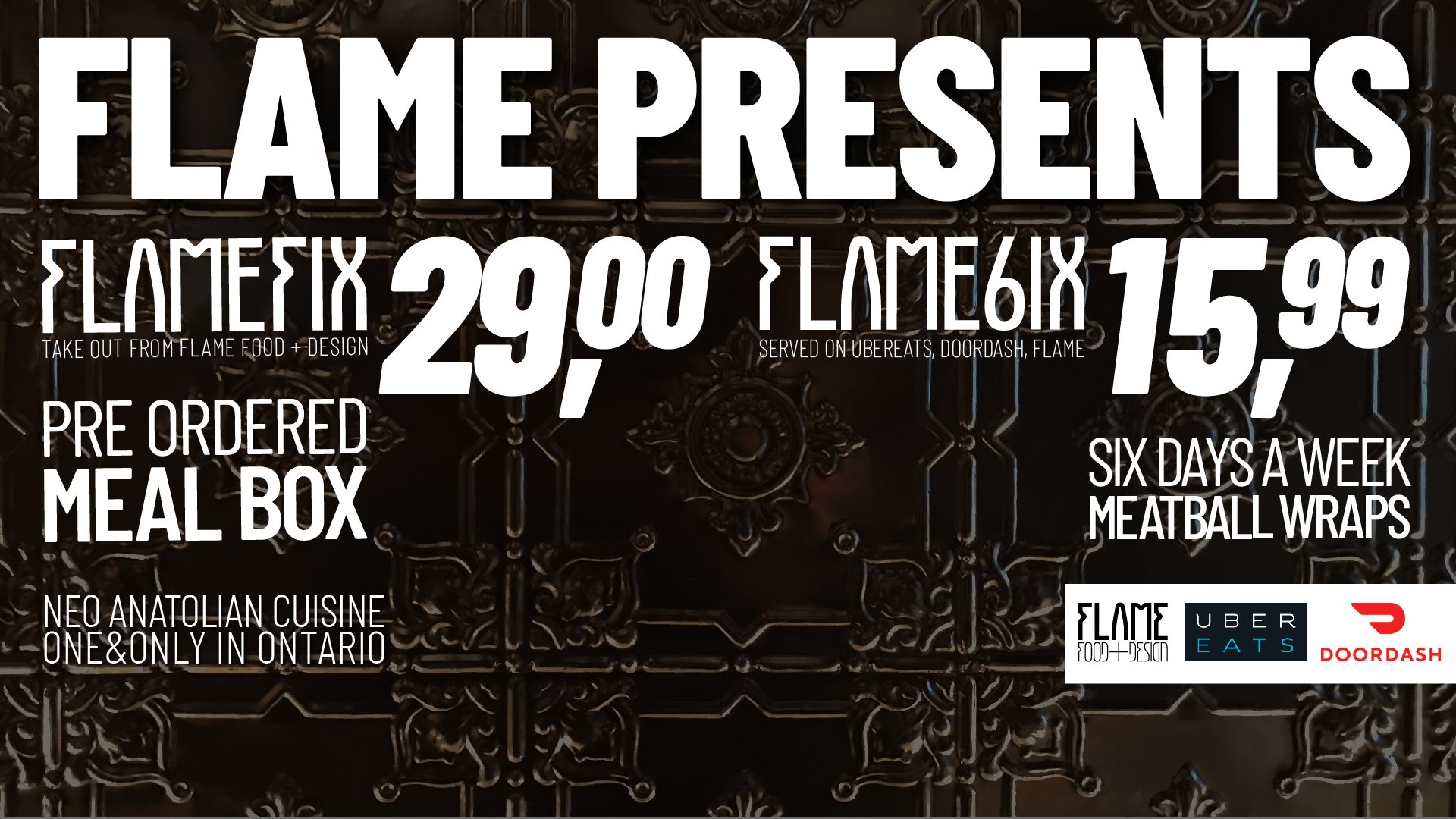 FLAME FOOD+DESIGN Neo Anatolian Cuisine 2197 Bloor St W, Toronto