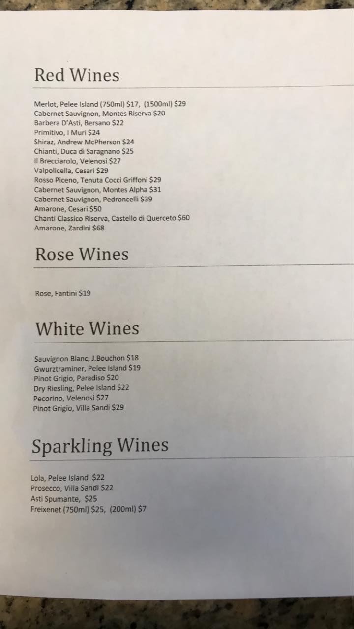 Vesuvio Pizzeria & Spaghetti House Menu