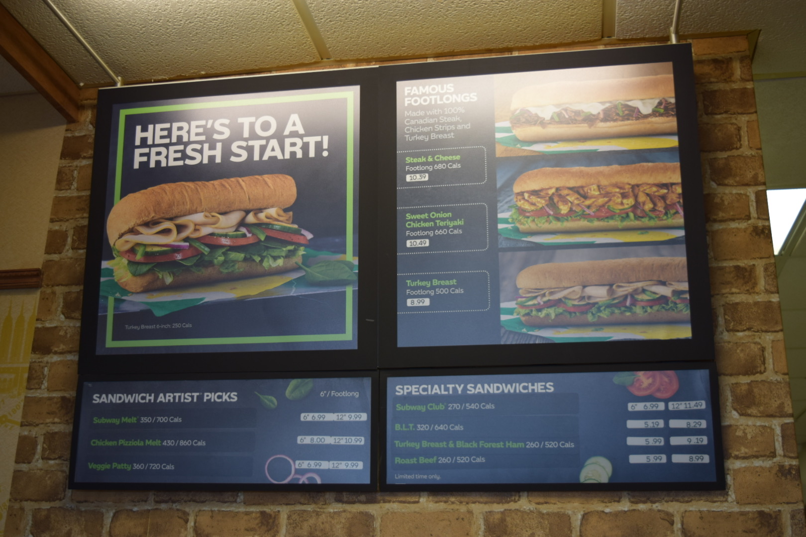 Subway @ 45th Street, Wasaga Beach Menu