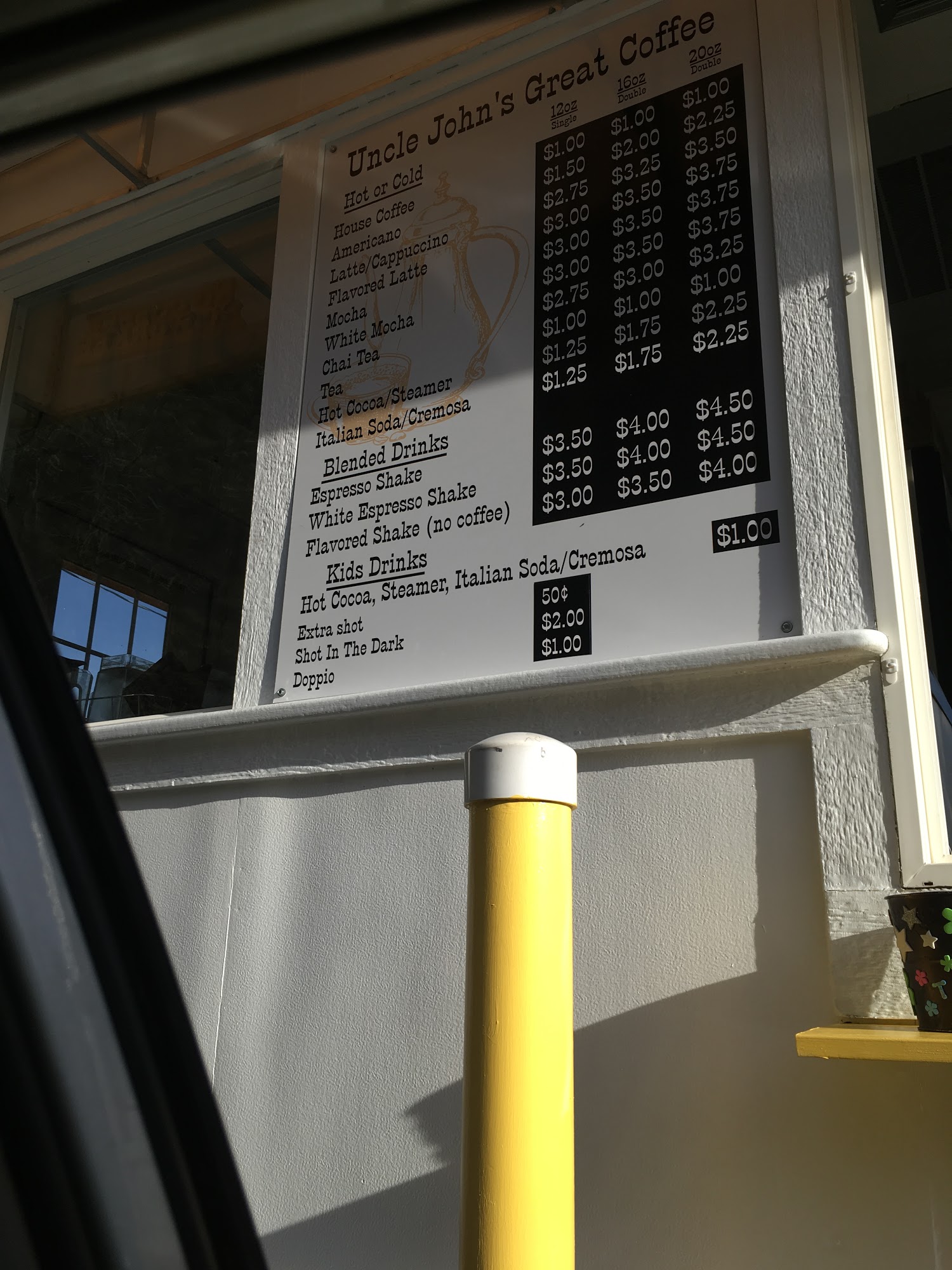 Uncle John's Great Coffee Menu