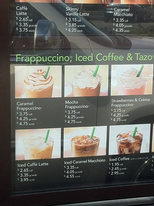 Starbucks Menu