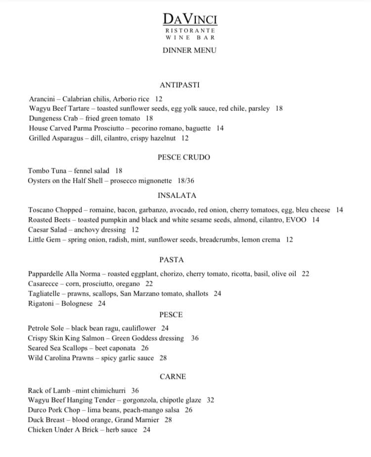 DaVinci Ristorante 180 High St SE, Salem