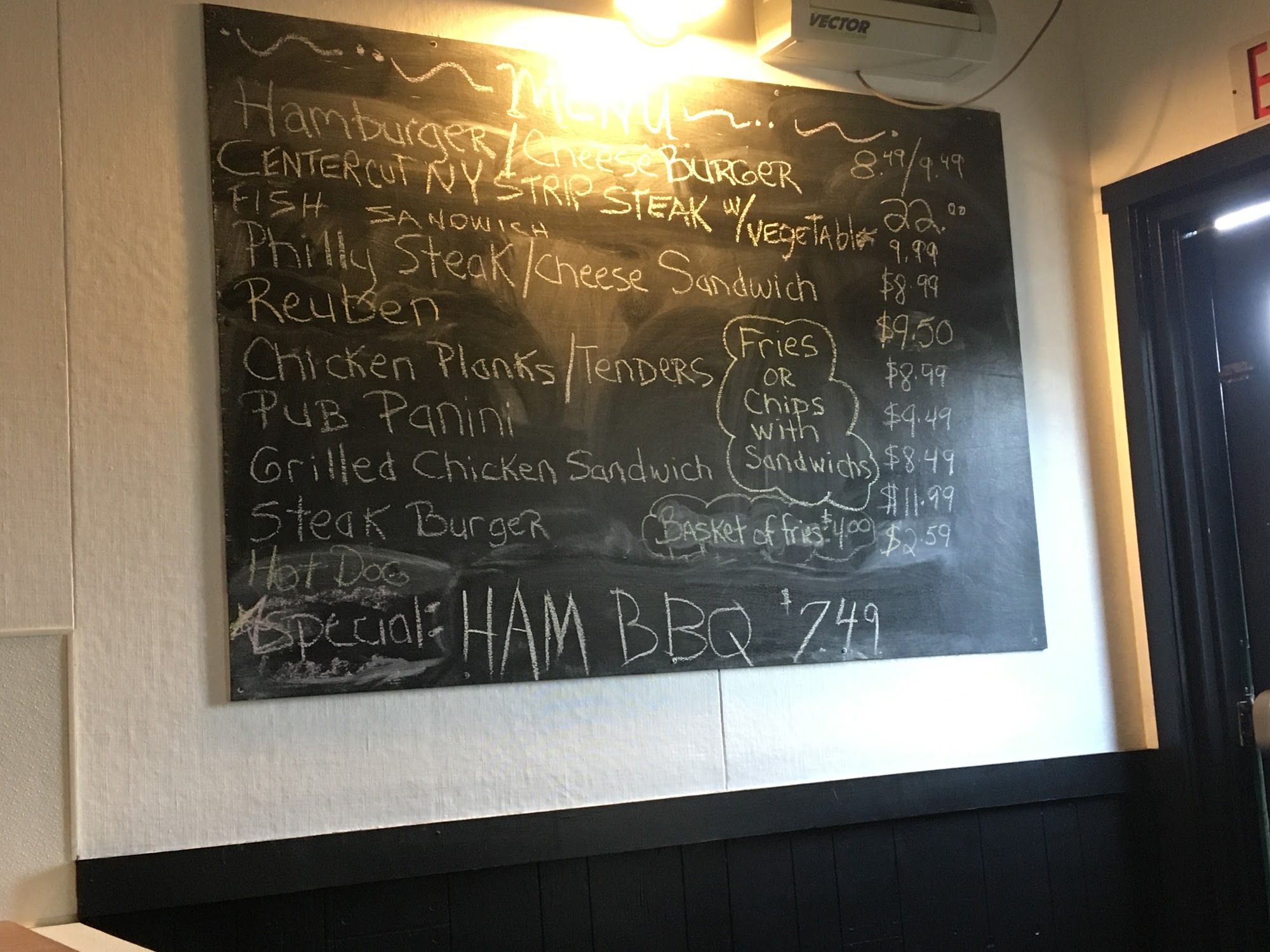 The Black Dog Pub Menu