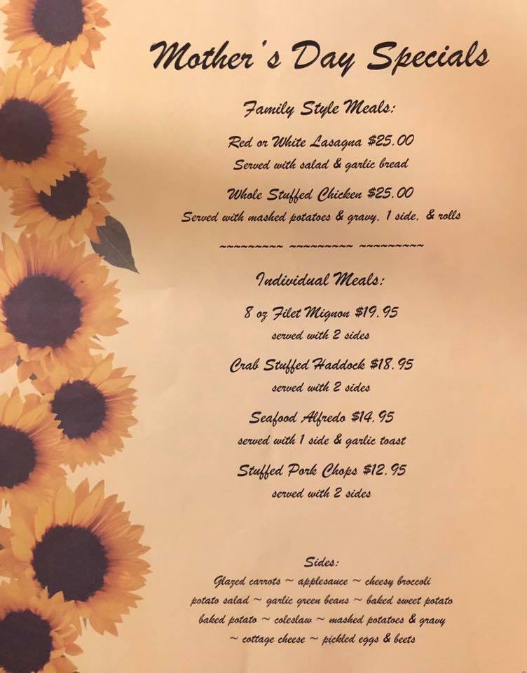 Strevigs Family Restaurant Menu
