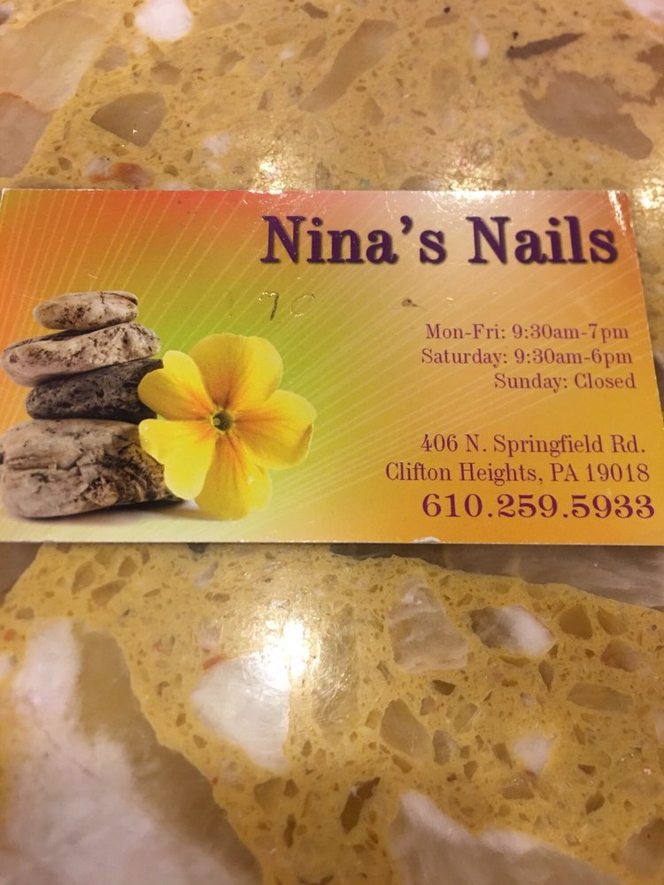 Nina Nails 406 N Springfield Rd, Clifton Heights Pennsylvania 19018