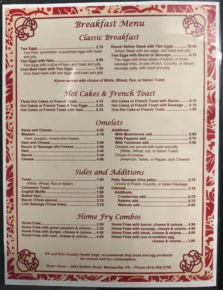 Russ' Dinor 2902 Buffalo Rd, Erie
