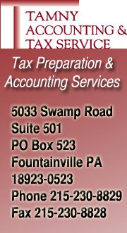 Tamny Accounting and Tax Service 5033 Swamp Rd, Fountainville Pennsylvania 18923