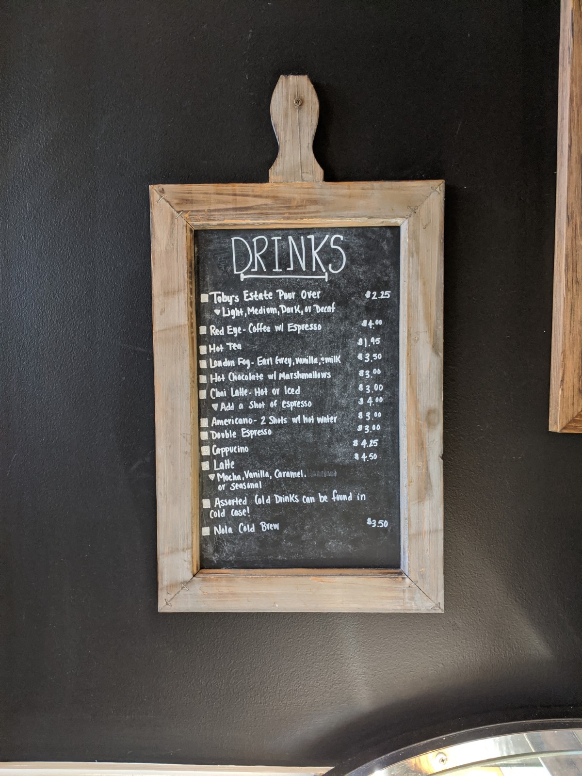 Cork Factory Hotel Menu