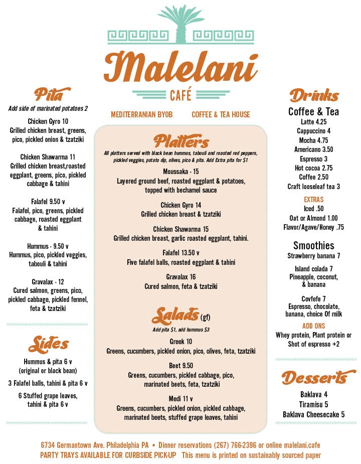 Malelani Cafe 6734 Germantown Ave, Philadelphia