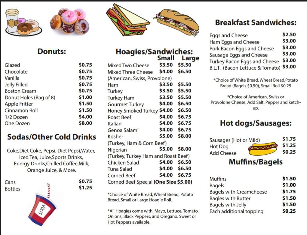 Fresh Express Donuts Menu