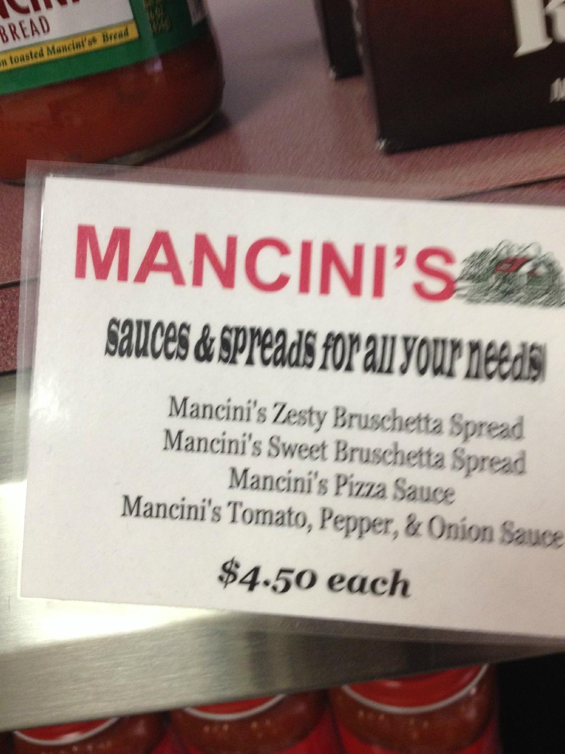 Mancini's Bread Co. Menu