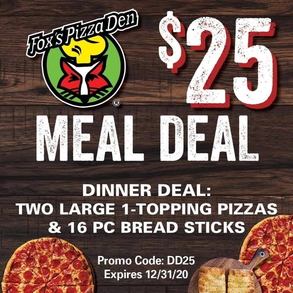 Fox's Pizza Den Menu