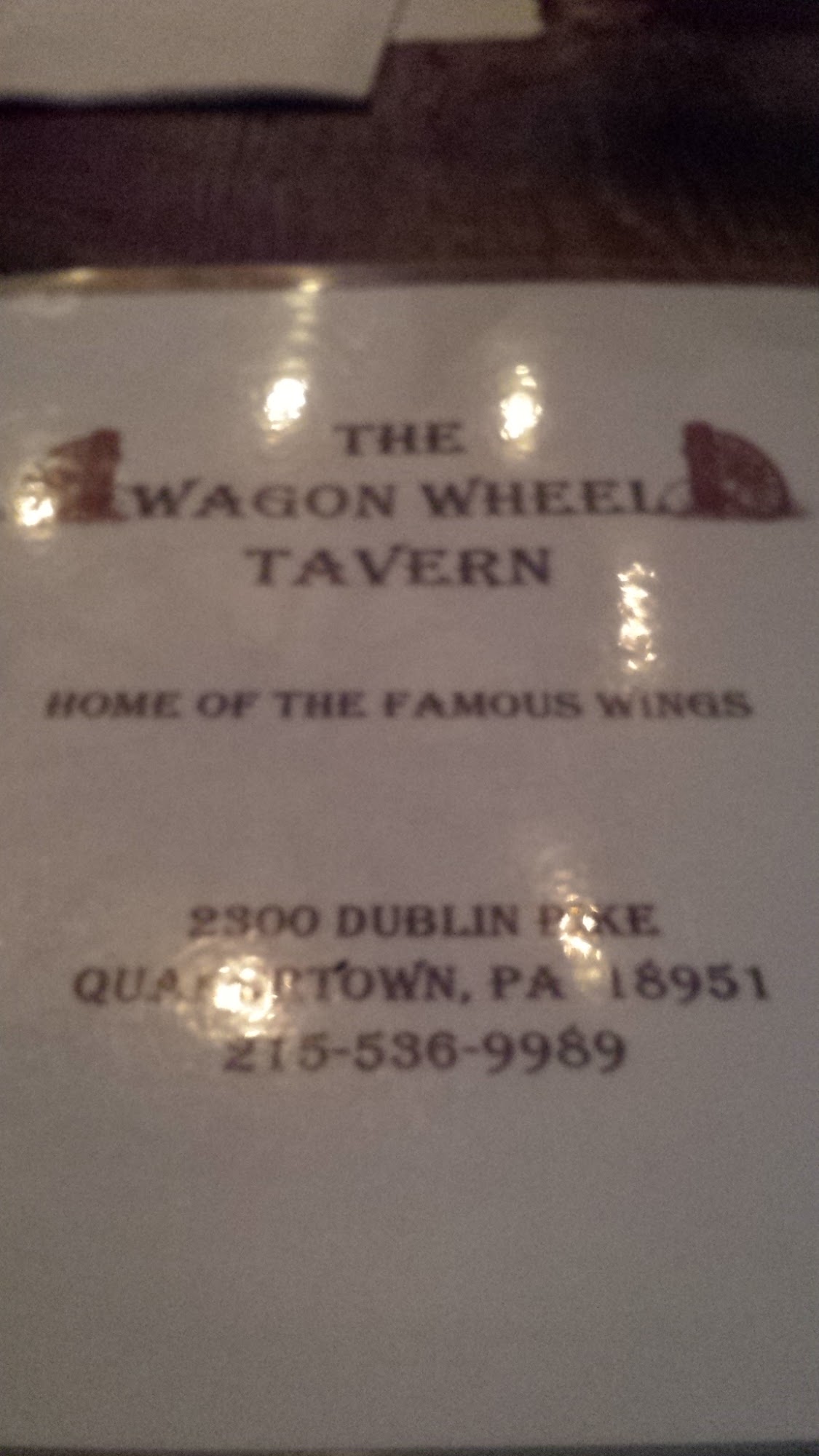 Wagon Wheel Tavern Menu