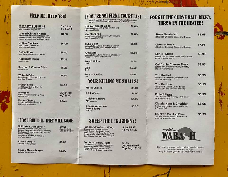 Stoker's Brewing Company Menu