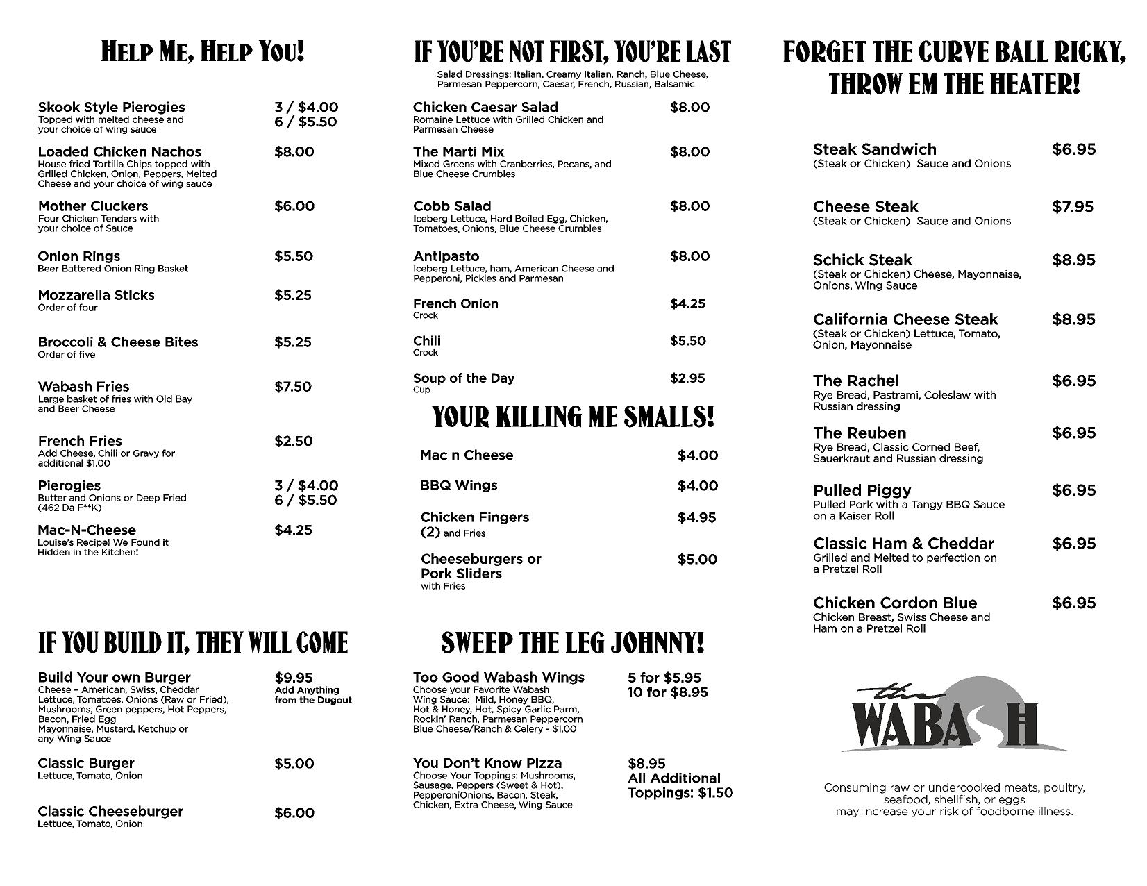 The Wabash Menu