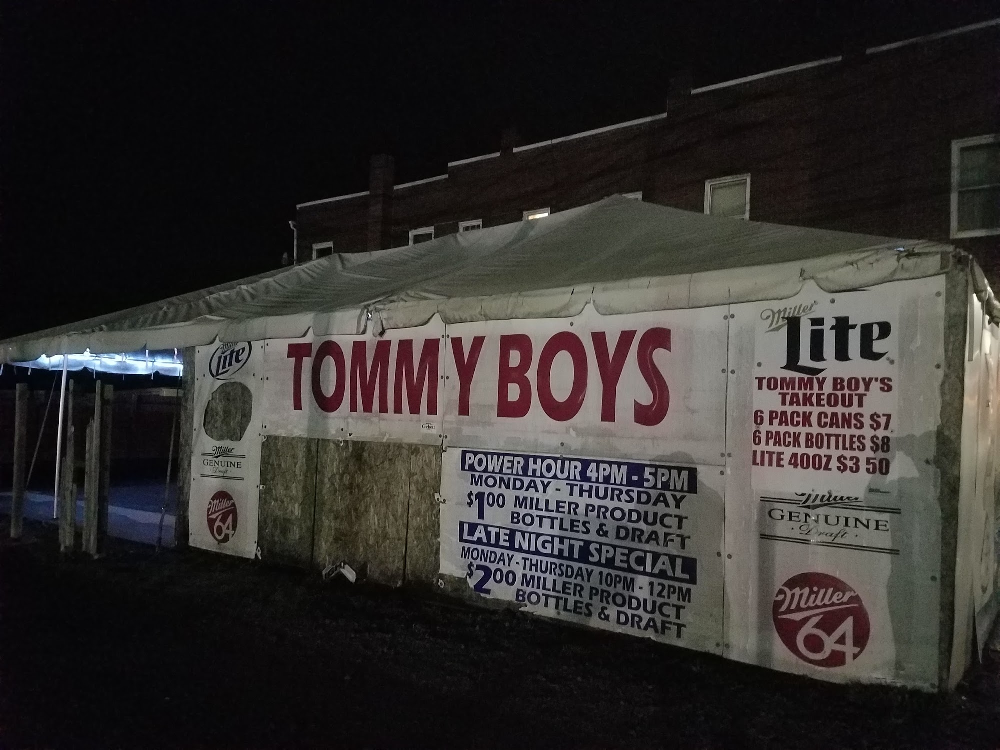 Tommy Boy's Tavern Inc Menu