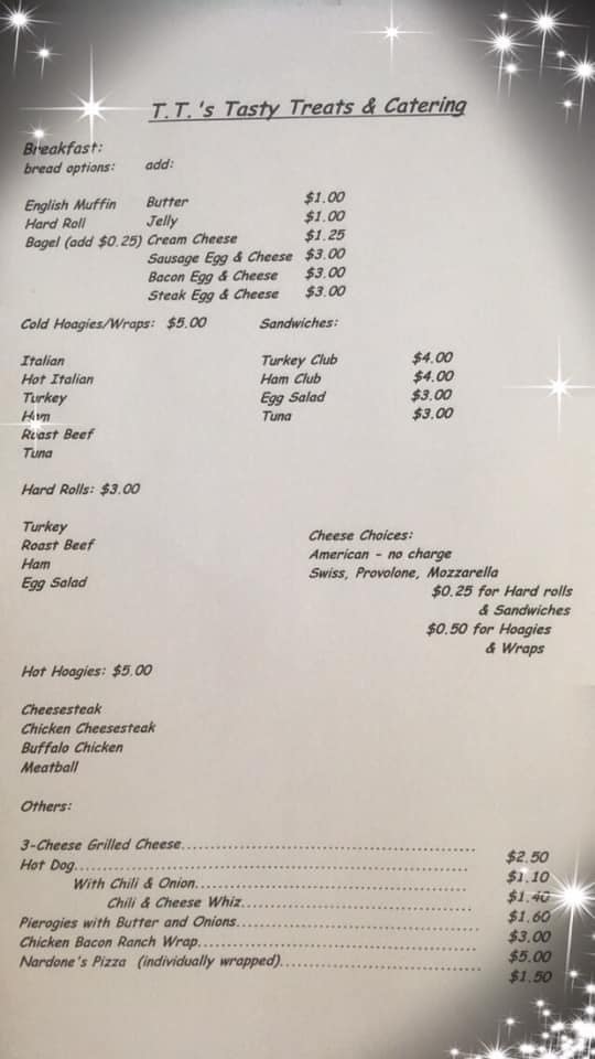T.T.'s Tasty Treats Menu