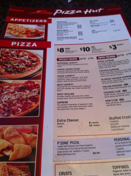Pizza Hut Menu