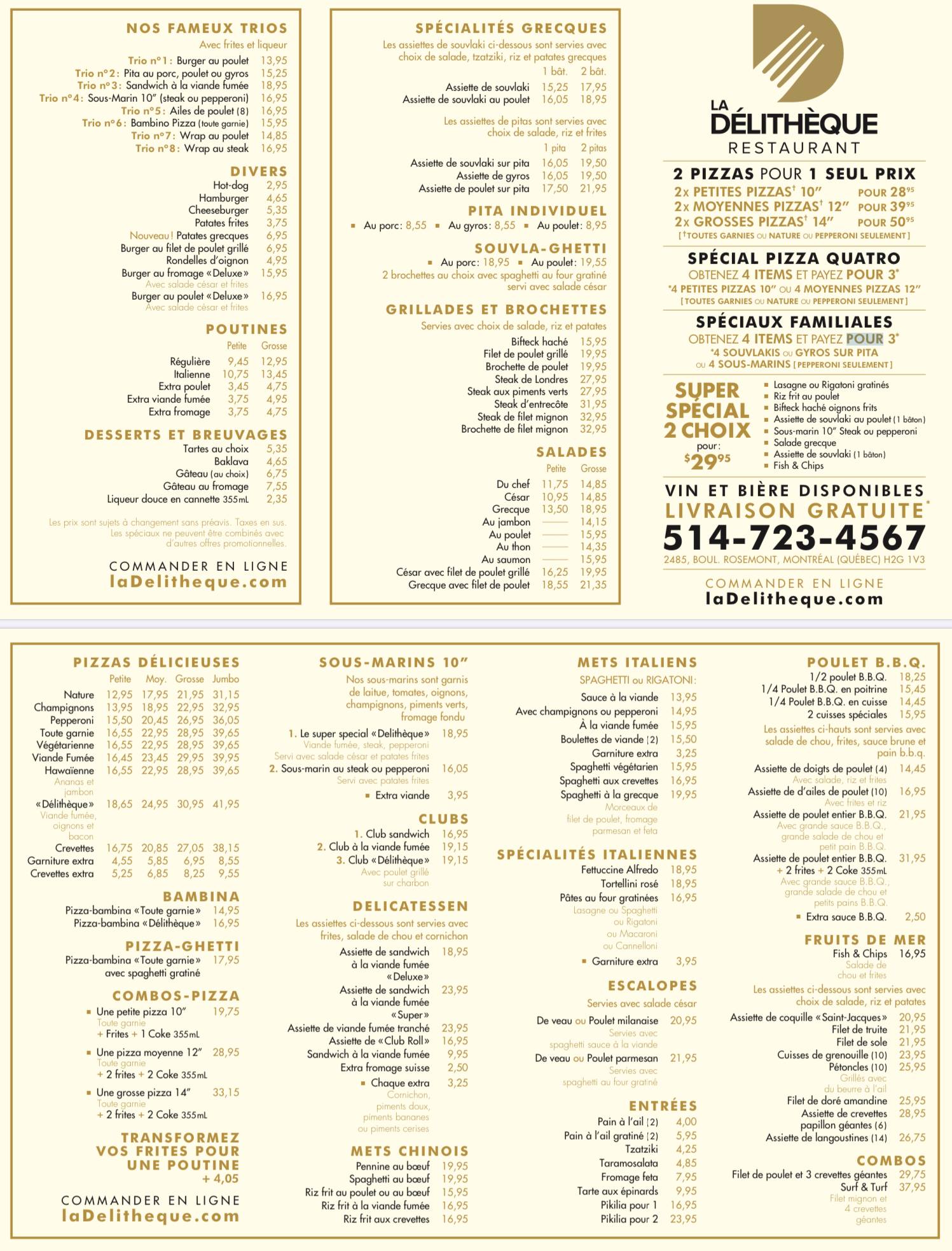 Restaurant Delitheque Rosemont 2475 Boulevard Rosemont, Montréal