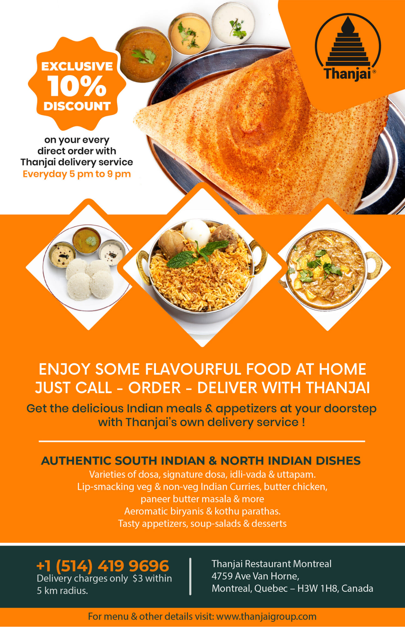 Thanjai Restaurant 4759 Ave Van Horne, Montreal