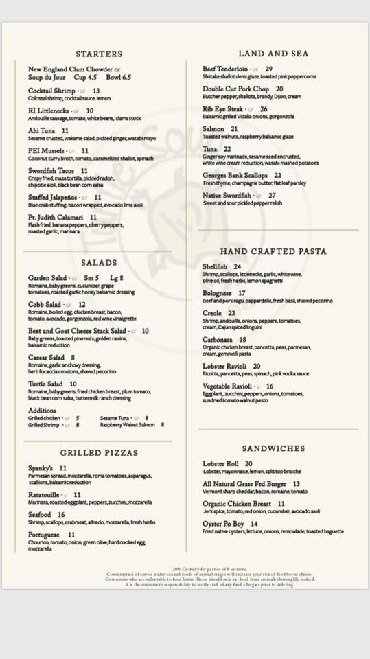 Turtle Soup Restaurant Menu