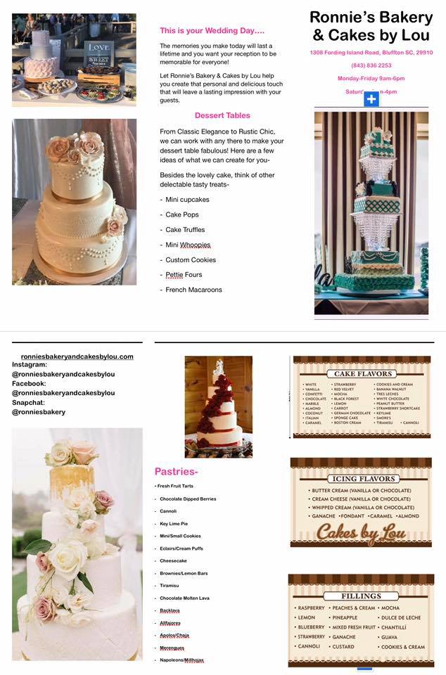 Ronnie's Bakery & Cakes by Lou Menu